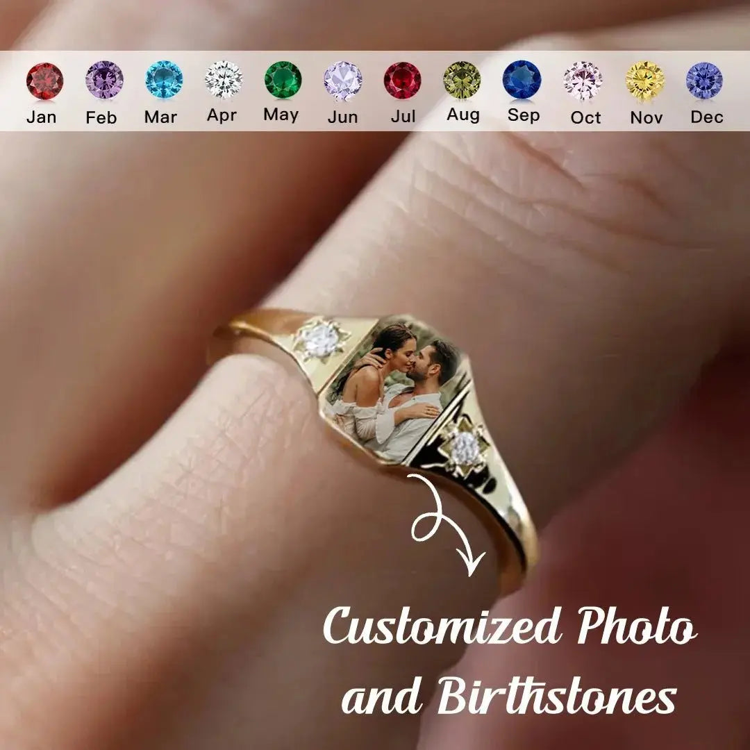 uv color printing birthstone ring - Blade & Thread