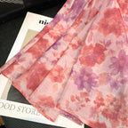 V-neck Floral Printed Dress Women Elegant Puff Sleeve Slim A-line Dress nowadaysfashion