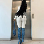 V-Neck Long Sleeves Buttons Bodycon Skinny Jumpsuit Rompers nowadaysfashion
