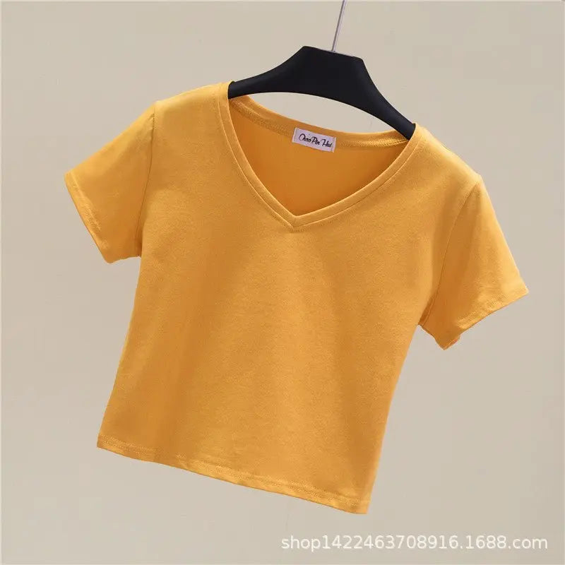 V-neck midriff-baring slim-waisted top - Blade & Thread