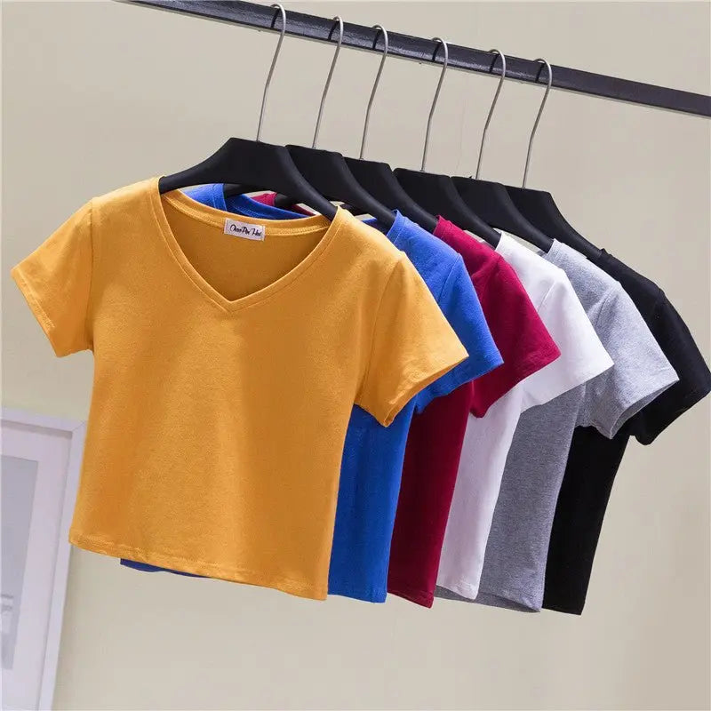 V-neck midriff-baring slim-waisted top - Blade & Thread