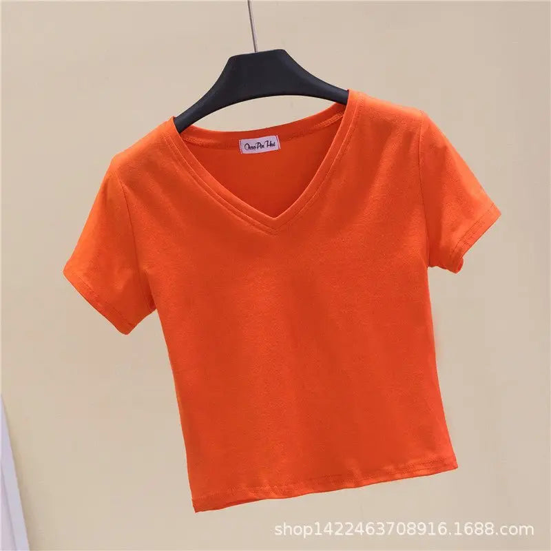 V-neck midriff-baring slim-waisted top - Blade & Thread