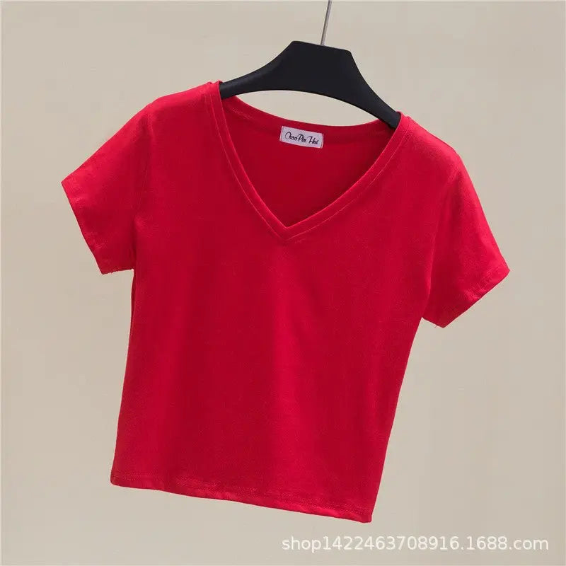 V-neck midriff-baring slim-waisted top - Blade & Thread