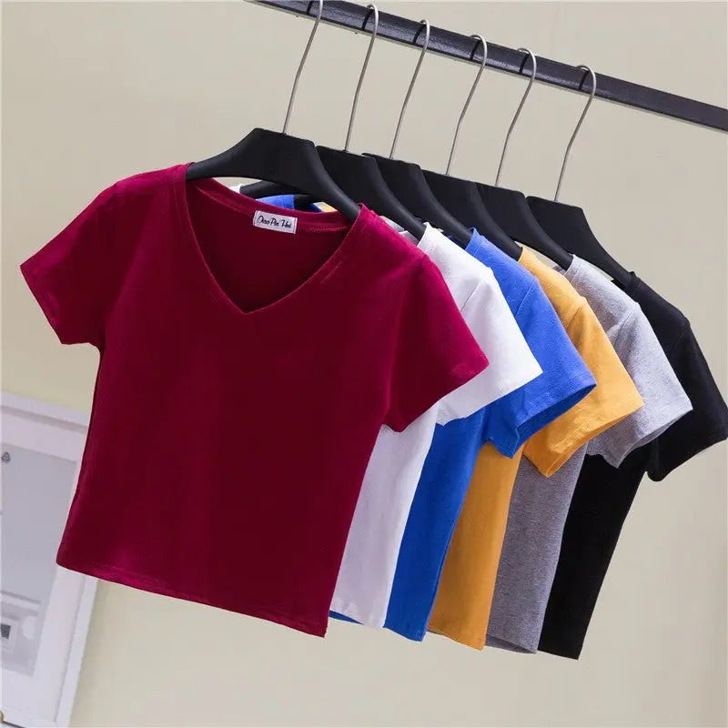V-neck midriff-baring slim-waisted top - Blade & Thread