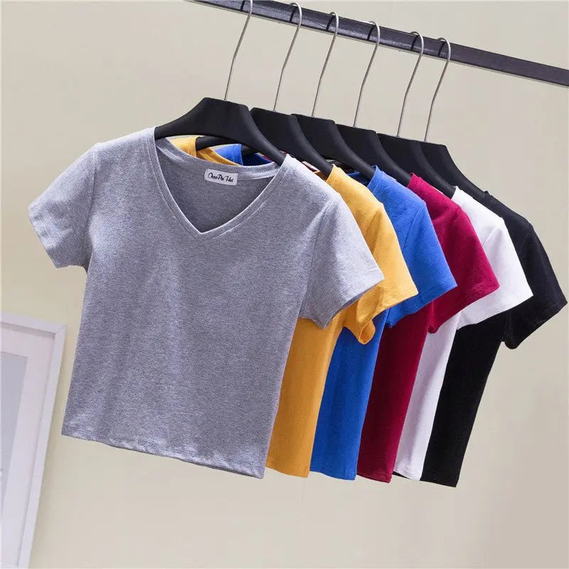 V-neck midriff-baring slim-waisted top - Blade & Thread