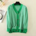 V-neck Striped Cardigans Sweaters Long Sleeve Loose Knitted Open Stitch Outwear nowadaysfashion