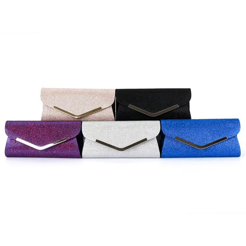 V-shaped metal strip flashing fashion evening bag - Blade & Thread