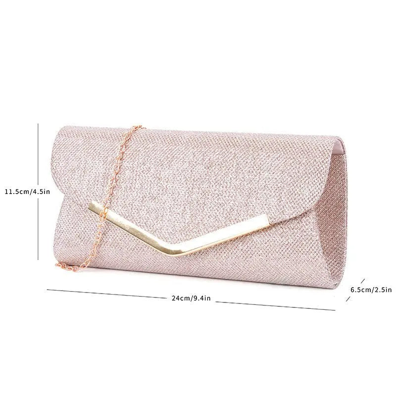V-shaped metal strip flashing fashion evening bag - Blade & Thread