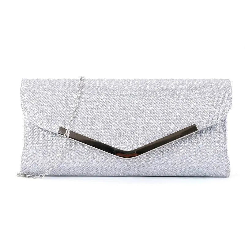 V-shaped metal strip flashing fashion evening bag nowadaysfashion
