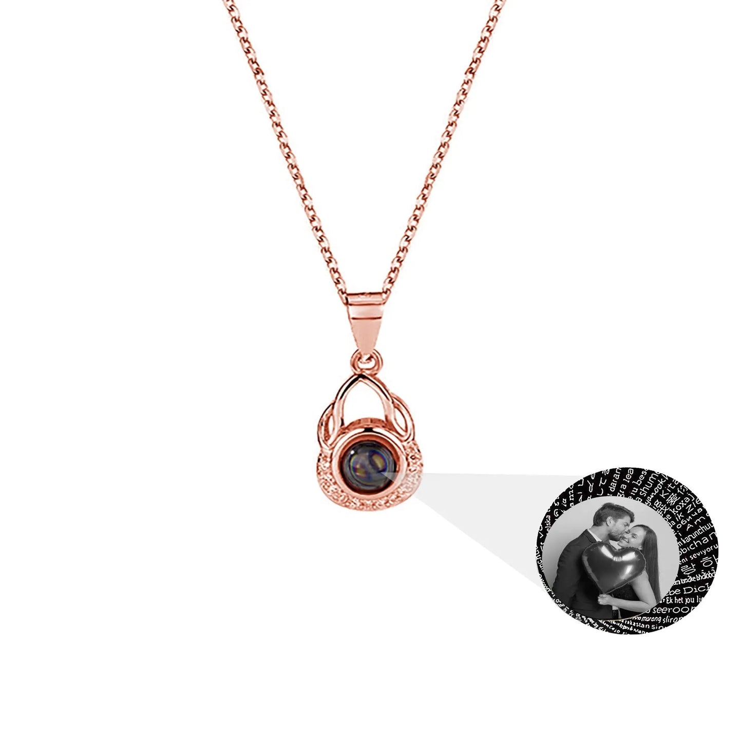 Valentine's Day Gift Photo Custom Projection Necklace Simple Shaped Projection Necklace - Blade & Thread