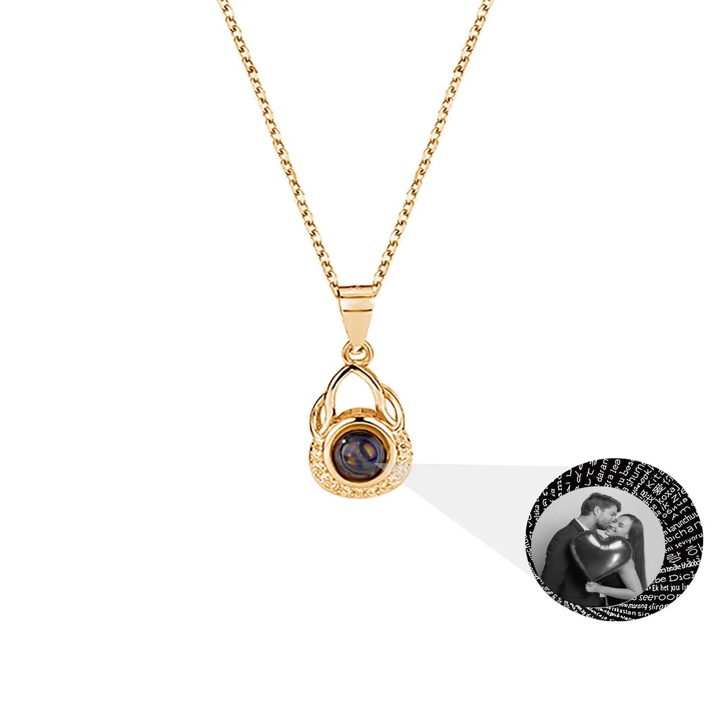 Valentine's Day Gift Photo Custom Projection Necklace Simple Shaped Projection Necklace - Blade & Thread