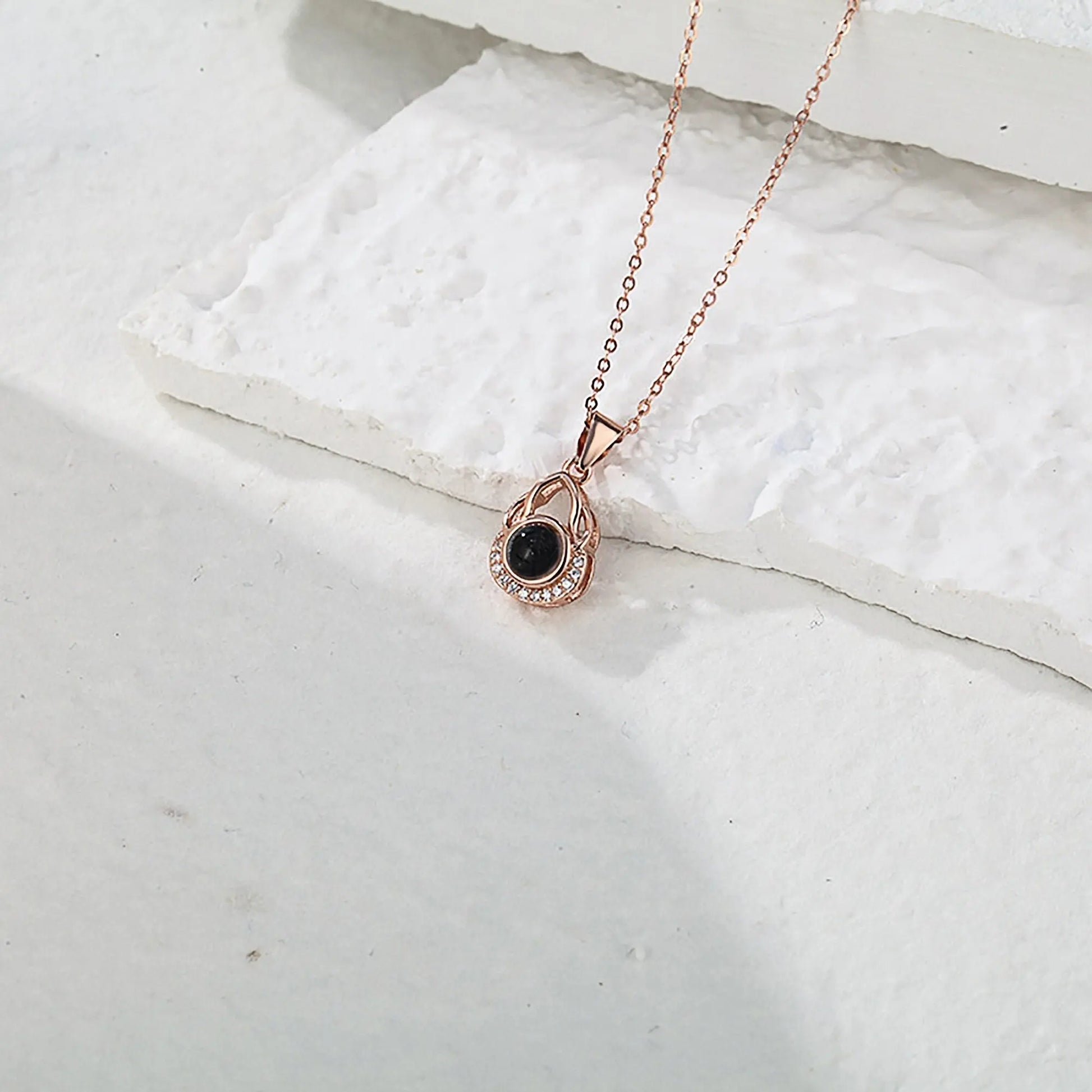Valentine's Day Gift Photo Custom Projection Necklace Simple Shaped Projection Necklace - Blade & Thread