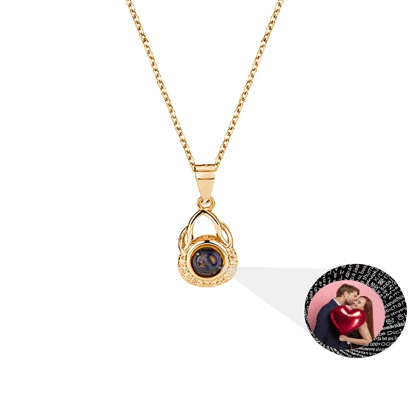 Valentine's Day Gift Photo Custom Projection Necklace Simple Shaped Projection Necklace - Blade & Thread