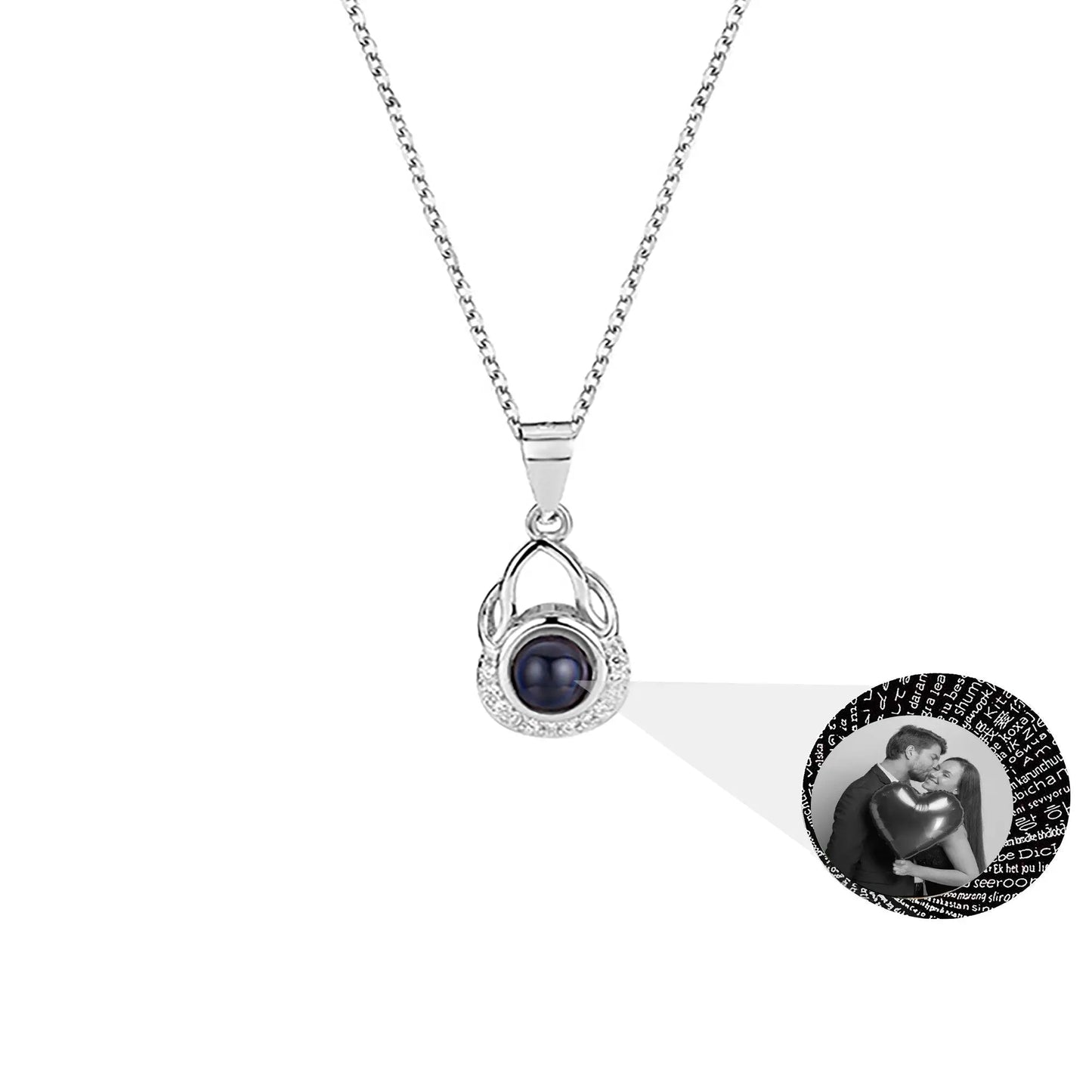 Valentine's Day Gift Photo Custom Projection Necklace Simple Shaped Projection Necklace - Blade & Thread