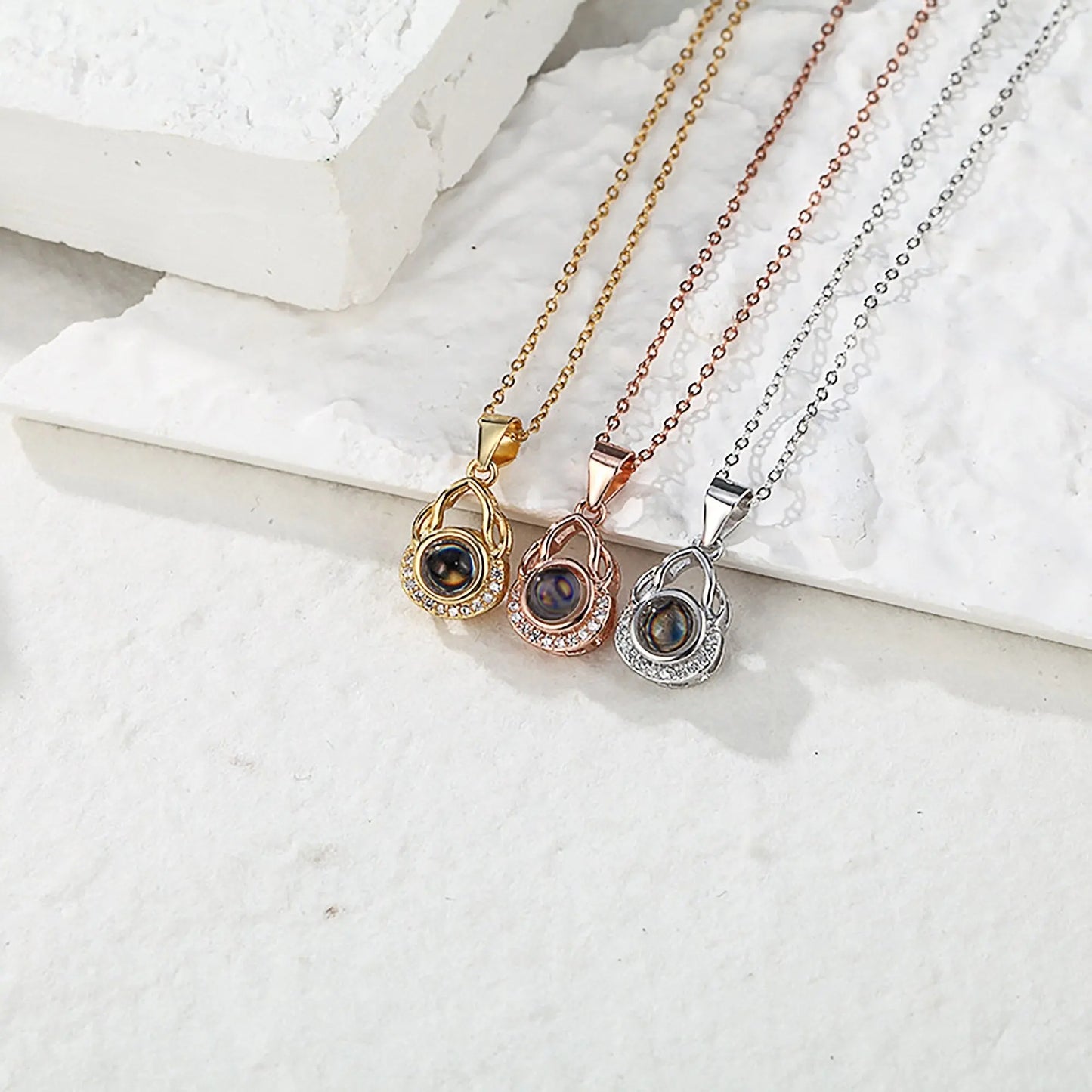Valentine's Day Gift Photo Custom Projection Necklace Simple Shaped Projection Necklace - Blade & Thread