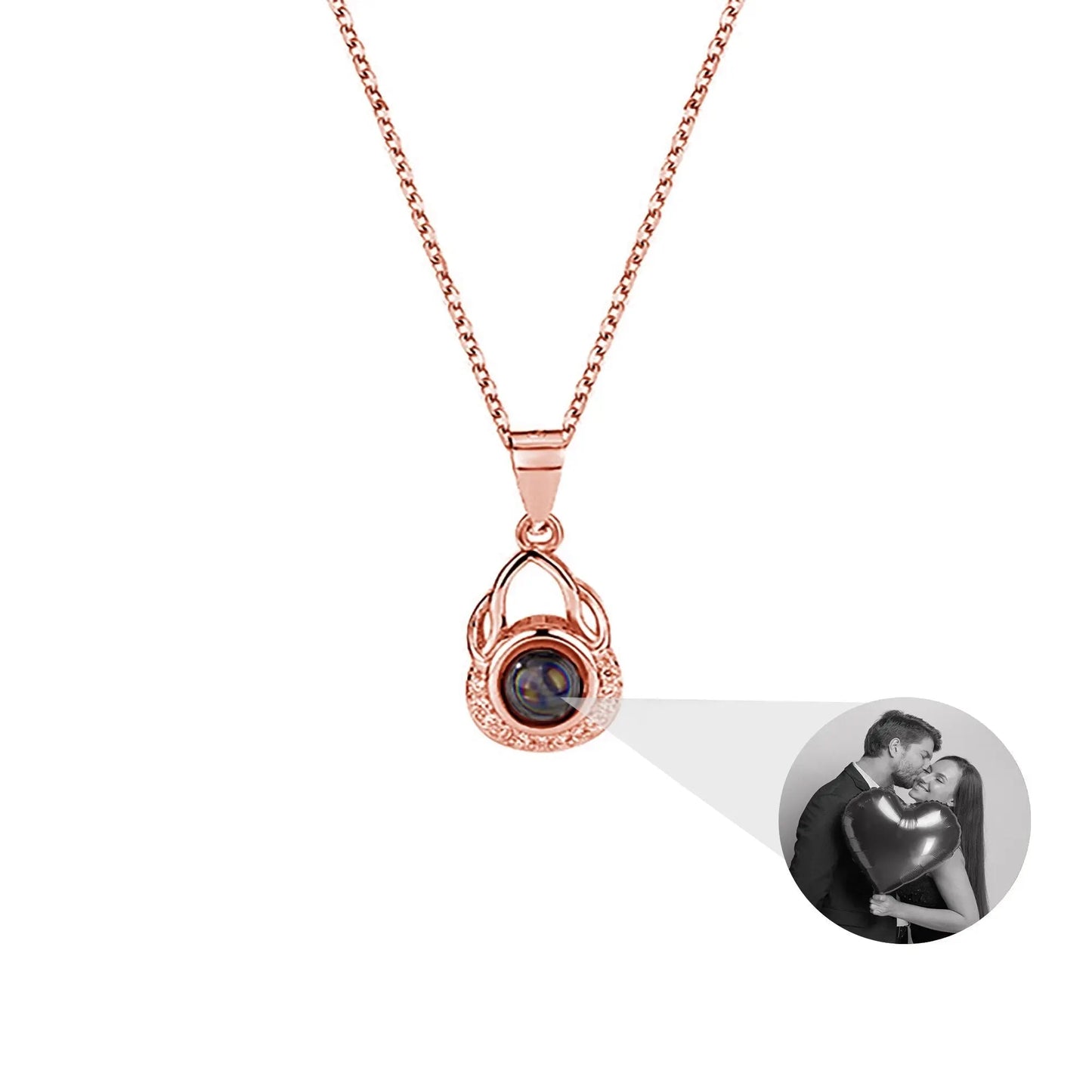 Valentine's Day Gift Photo Custom Projection Necklace Simple Shaped Projection Necklace - Blade & Thread