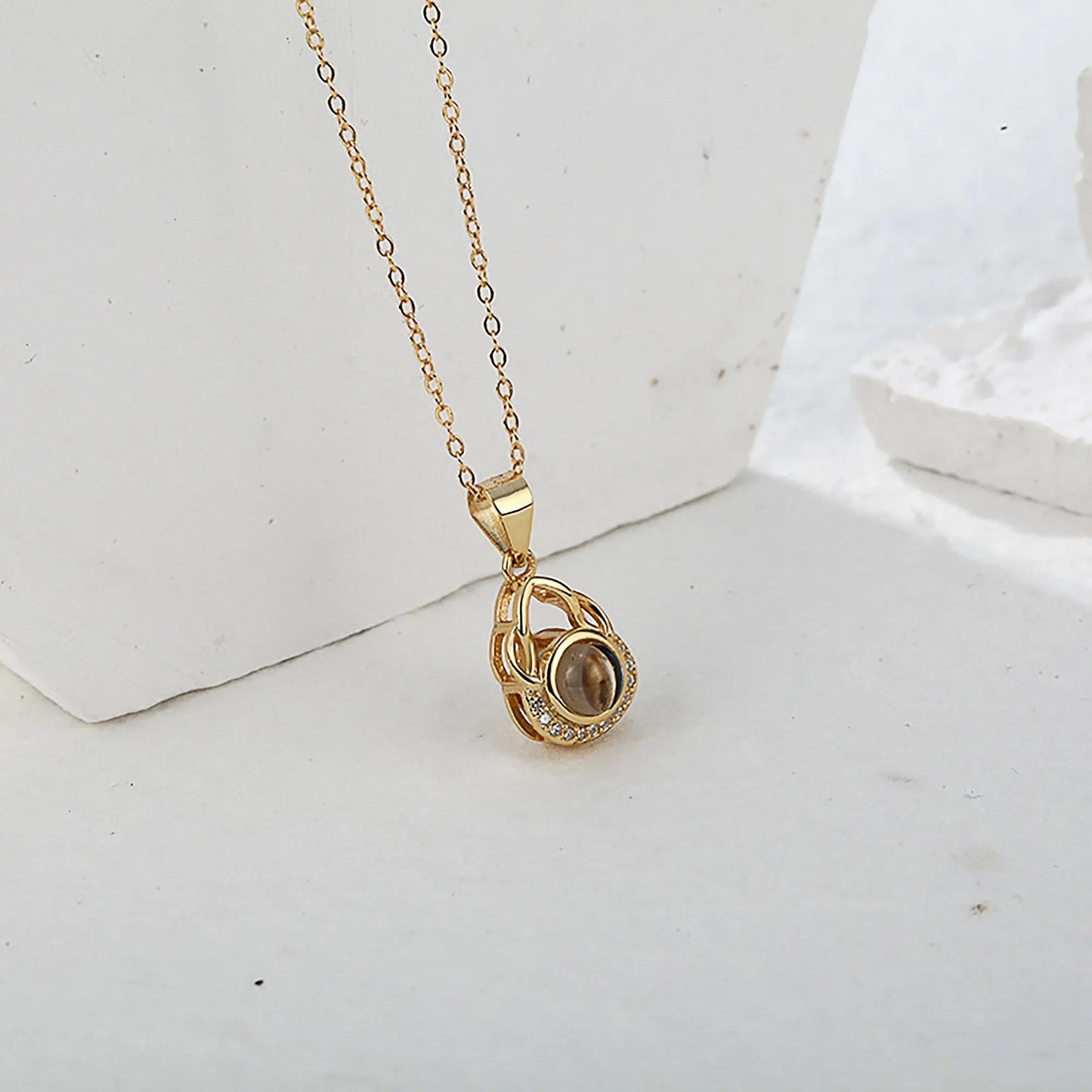 Valentine's Day Gift Photo Custom Projection Necklace Simple Shaped Projection Necklace - Blade & Thread