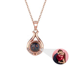 Valentine's Day Gift Photo Custom Simple flower Shaped Projection Necklace nowadaysfashion