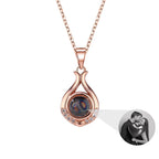 Valentine's Day Gift Photo Custom Simple flower Shaped Projection Necklace nowadaysfashion
