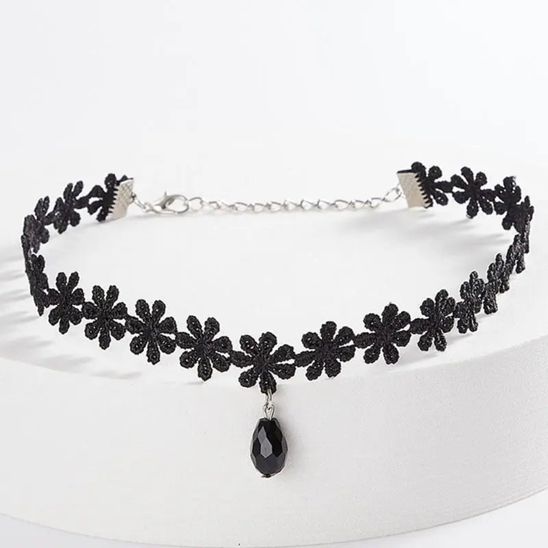 Velvet Choker Necklace for Women Lace Necklace with Pendants Gothic Girl Neck Jewelry nowadaysfashion