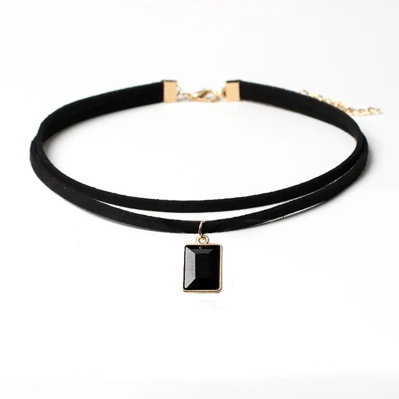 Velvet Choker Necklace for Women Lace Necklace with Pendants Gothic Girl Neck Jewelry - Blade & Thread