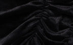 Velvet Mesh Long Sleeve Corset Out Crop Top Ruched Mini Dress 2 Pcs Set Bodycon nowadaysfashion