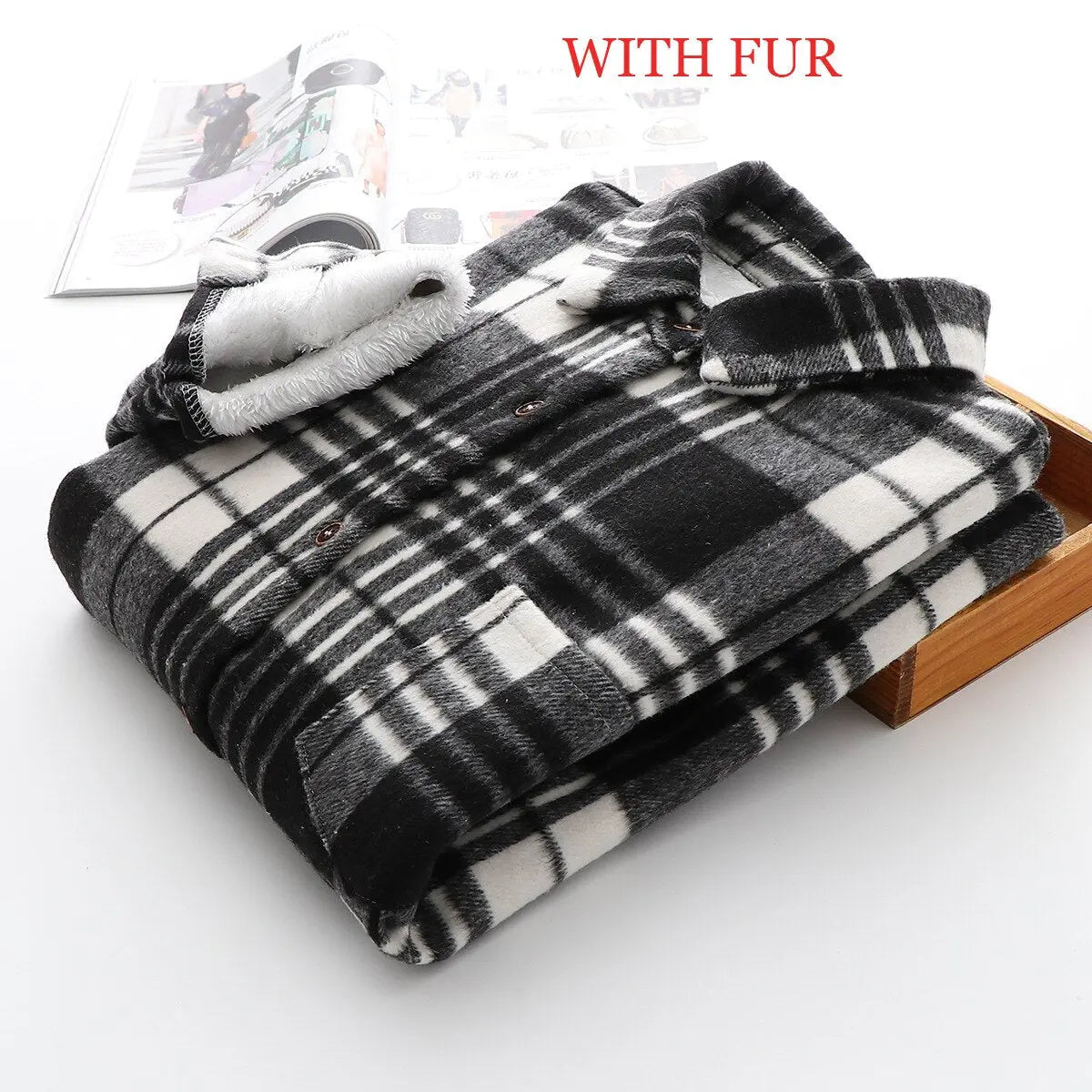 Velvet Thicken Plaid Shirts Blouses Autumn Winter Warm Shirts - Blade & Thread