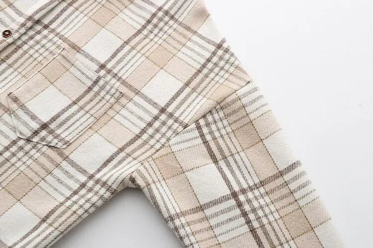 Velvet Thicken Plaid Shirts Blouses Autumn Winter Warm Shirts - Blade & Thread