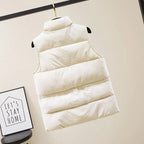 Vest Women Cotton Padded  Women's Winter Sleeveless Jacket with Zipper Stand Collar Casual Coats nowadaysfashion