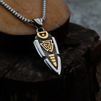 Viking Odin's Spear Gunnier Titanium Steel Personalized Double Sided Rune Pendant nowadaysfashion