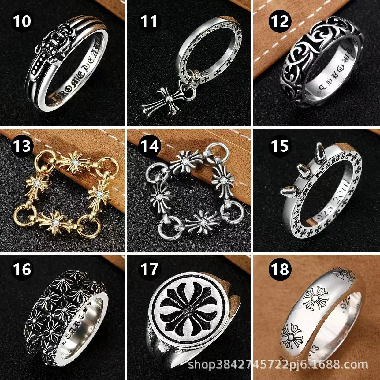 Vintage distressed cross ring - Blade & Thread