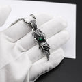 Vintage feather crown skull necklace nowadaysfashion