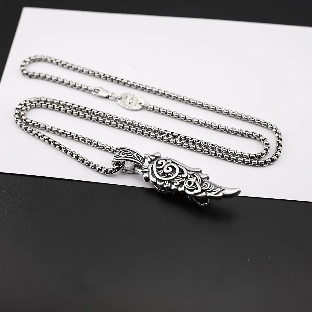 Vintage feather crown skull necklace - Blade & Thread