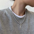 Vintage Grey Pearl Bowknot Pendant Necklace nowadaysfashion