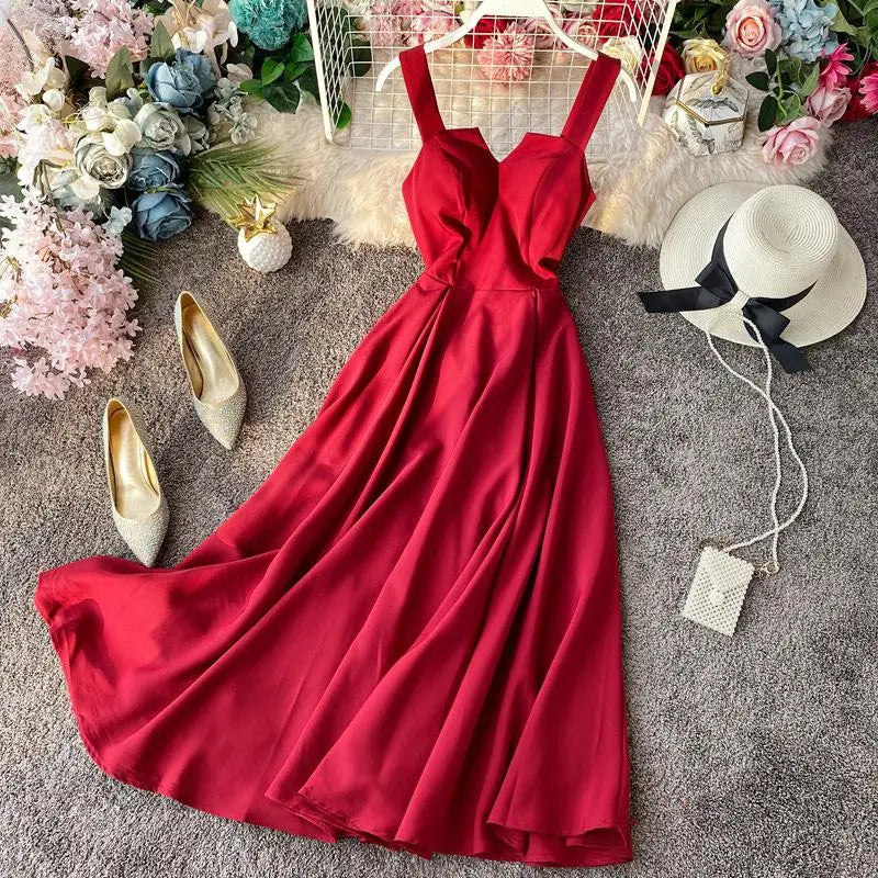 Vintage Long Dress Sexy Spaghetti Strap Backless Bandage Party Dress - Blade & Thread