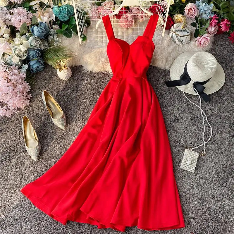 Vintage Long Dress Sexy Spaghetti Strap Backless Bandage Party Dress - Blade & Thread