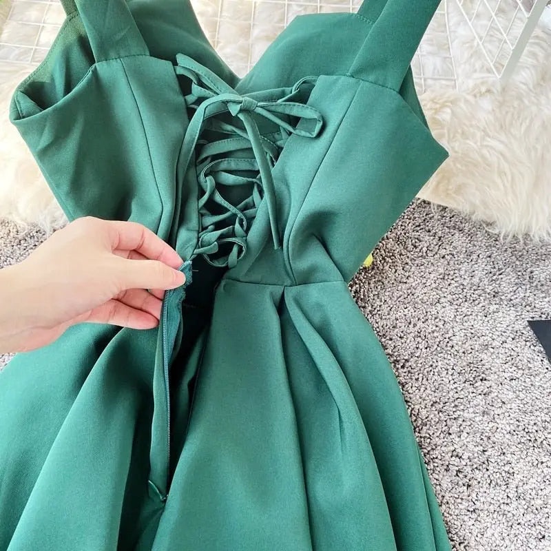Vintage Long Dress Sexy Spaghetti Strap Backless Bandage Party Dress - Blade & Thread