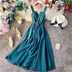 Vintage Long Dress Sexy Spaghetti Strap Backless Bandage Party Dress nowadaysfashion