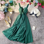 Vintage Long Dress Sexy Spaghetti Strap Backless Bandage Party Dress nowadaysfashion