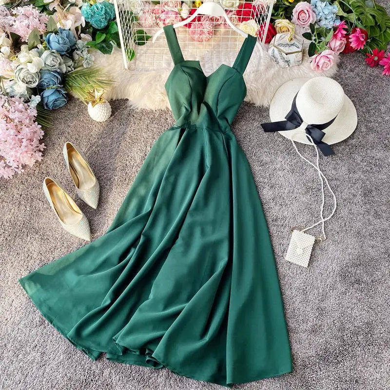 Vintage Long Dress Sexy Spaghetti Strap Backless Bandage Party Dress - Blade & Thread