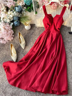 Vintage Long Dress Sexy Spaghetti Strap Backless Bandage Party Dress nowadaysfashion