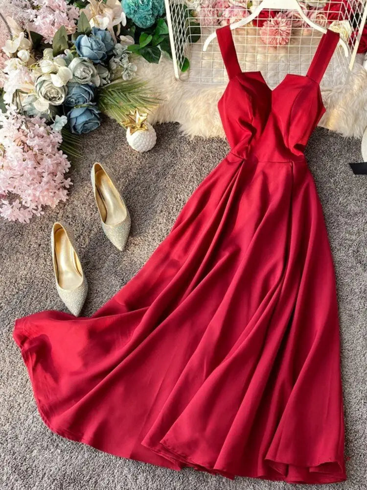Vintage Long Dress Sexy Spaghetti Strap Backless Bandage Party Dress - Blade & Thread