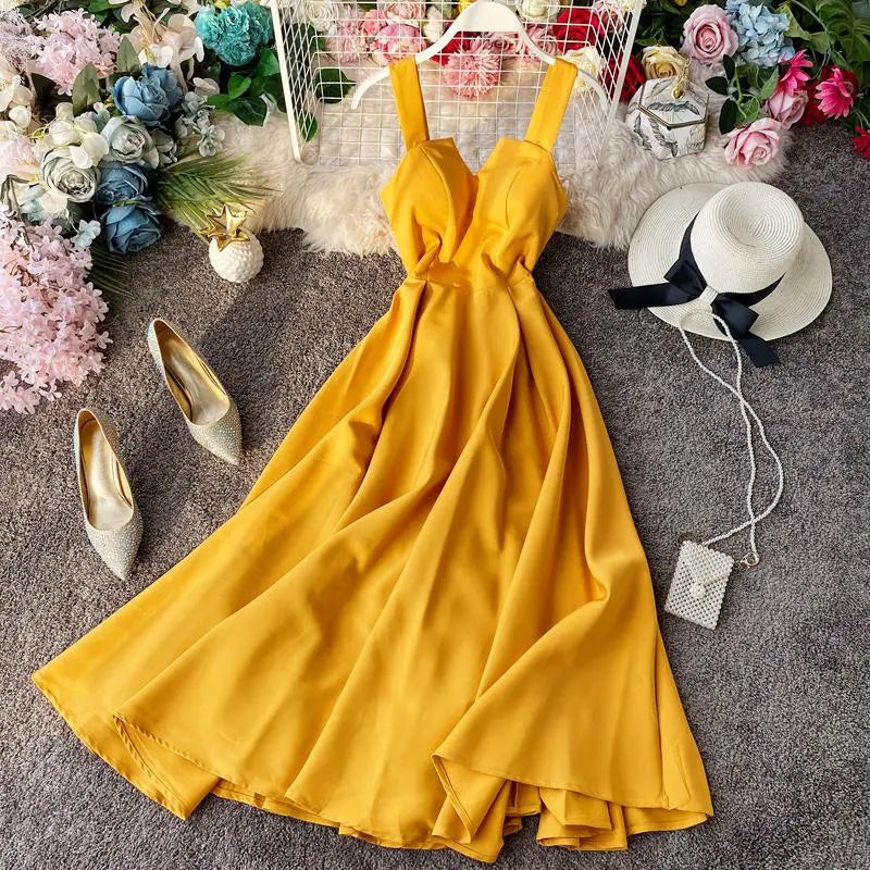 Vintage Long Dress Sexy Spaghetti Strap Backless Bandage Party Dress - Blade & Thread