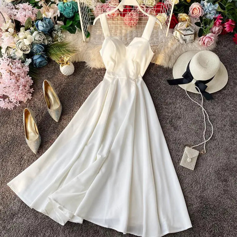 Vintage Long Dress Sexy Spaghetti Strap Backless Bandage Party Dress nowadaysfashion