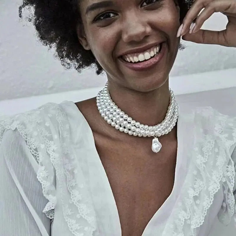 vintage pearl necklace multi strand pearl necklace - Blade & Thread