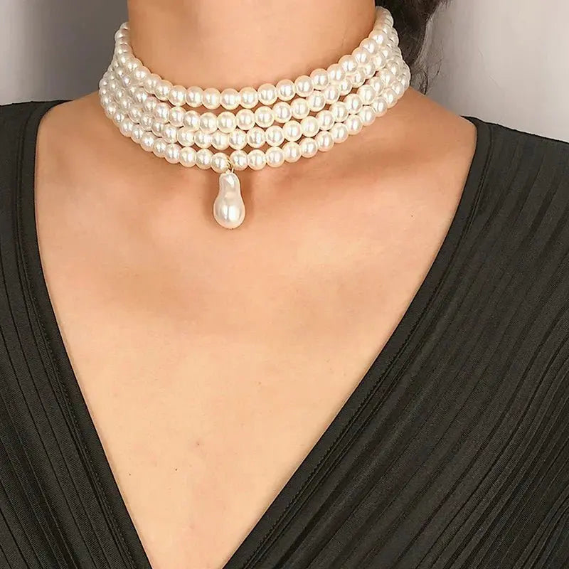 vintage pearl necklace multi strand pearl necklace - Blade & Thread