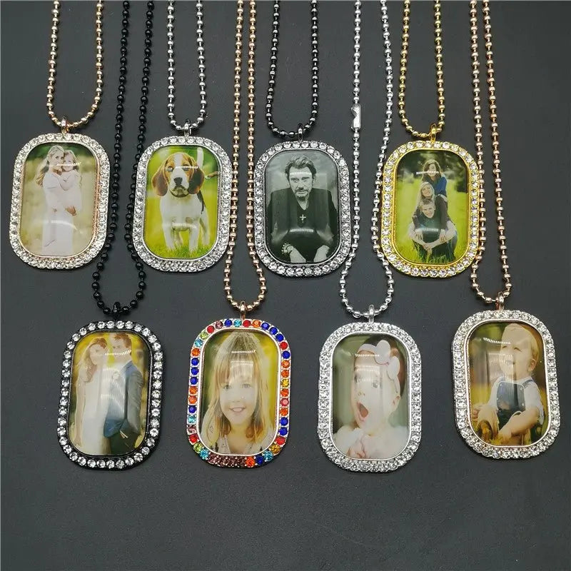 Vintage Photo Memory Rectangular Photo Frame Pendant nowadaysfashion