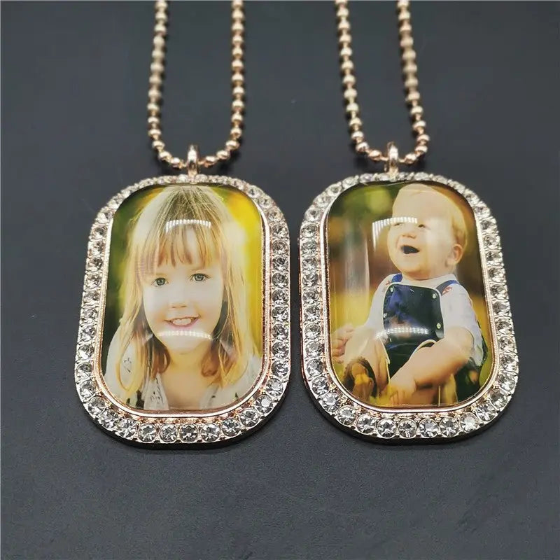 Vintage Photo Memory Rectangular Photo Frame Pendant nowadaysfashion