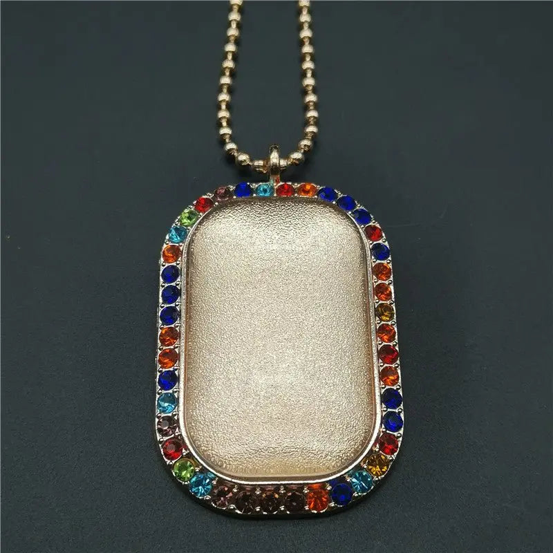 Vintage Photo Memory Rectangular Photo Frame Pendant nowadaysfashion