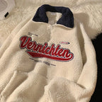 Vintage Punk Sweatshirts Casual V-neck Long Sleeve Letter Embroidery Hoodie nowadaysfashion